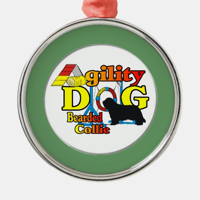 Bartollie-Agility Silbernes Ornament (Vorne)