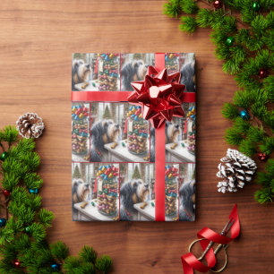 Bartollie mit Weihnachtsknochen Geschenkpapier