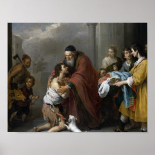 Bartolome Esteban Murillo-Rückkehr des Prodigalen Poster