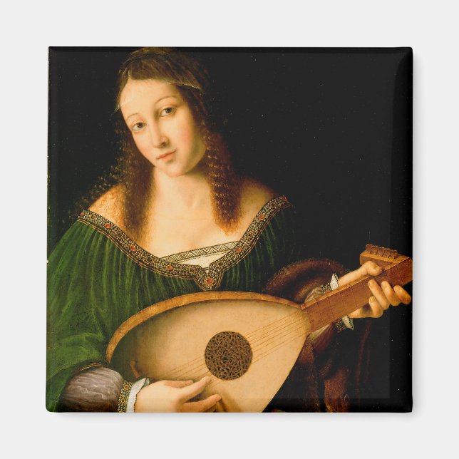 Bartolomeo Veneto Lady Lute Porträt Magnet (Vorne)