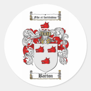 BARTON-FAMILIENWAPPEN - WAFFENSCHUTZMUSTER RUNDER AUFKLEBER