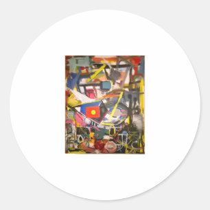 Barton Springs Abstrakt Jeff Hankamer Artjunkhaus Runder Aufkleber