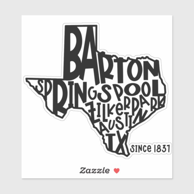 Barton Springs Pool Sticker (Blatt)