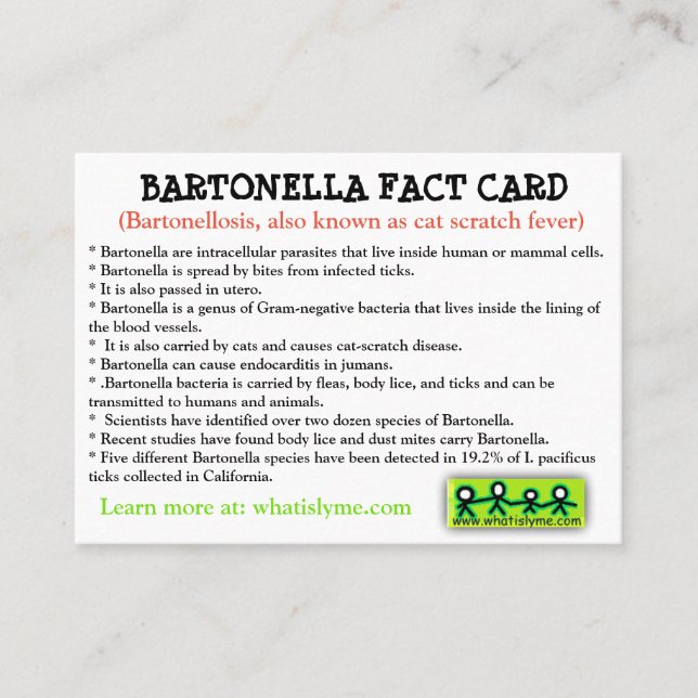 Bartonella Fact Card Visitenkarte (Vorderseite)