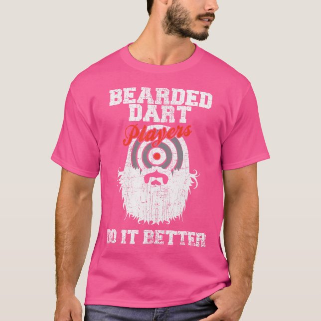 Bartspieler machen es besser Funny Dartboard T-Shirt (Vorderseite)