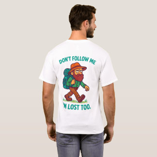 Bartwanderung Cartoon mit Rucksack T-Shirt