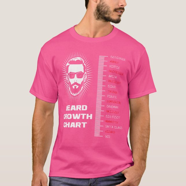 Bartwuchsdiagramm Bartlängenlineal Lustig T-Shirt (Vorderseite)