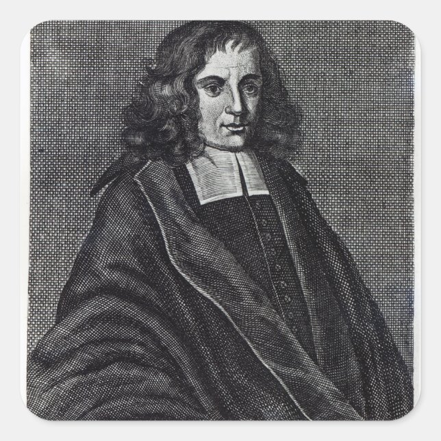 Baruch de Spinoza Quadratischer Aufkleber (Vorderseite)