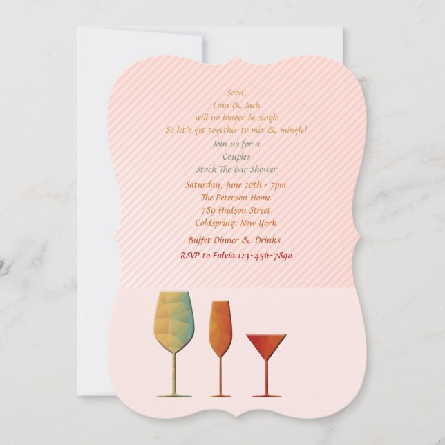 Barware Stock die Bar-Dusche Einladung (Vorderseite)