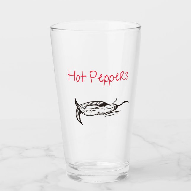 Barware Tumbler mit Hot Pepper Design (Vorderseite)