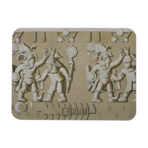 Bas Relief der alten aztekischen Krieger, vom Sto Magnet
