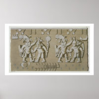 Bas Relief der alten aztekischen Krieger, vom Sto