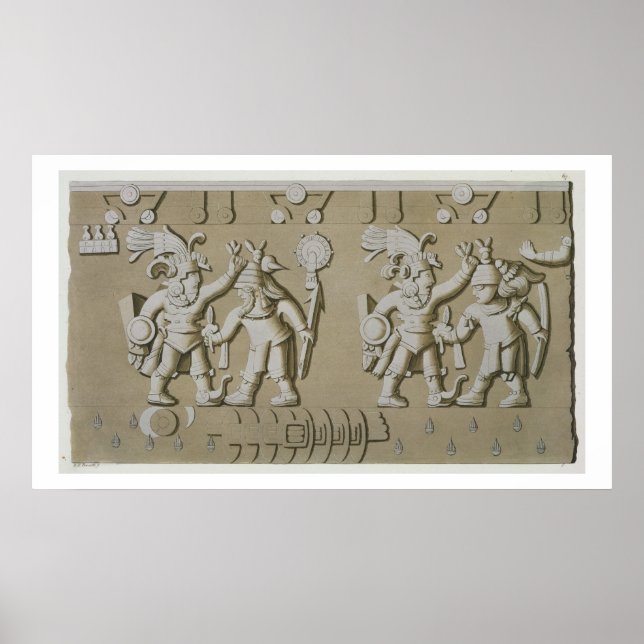 Bas Relief der alten aztekischen Krieger, vom Sto Poster (Vorne)