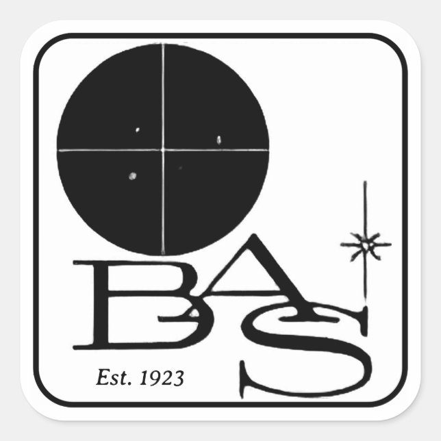 BAS Retro Logo-Aufkleber Quadratischer Aufkleber (Vorderseite)