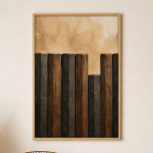 Basalt-Säulen-Rhythmus-Gouache-Boho-Kunstposter Poster