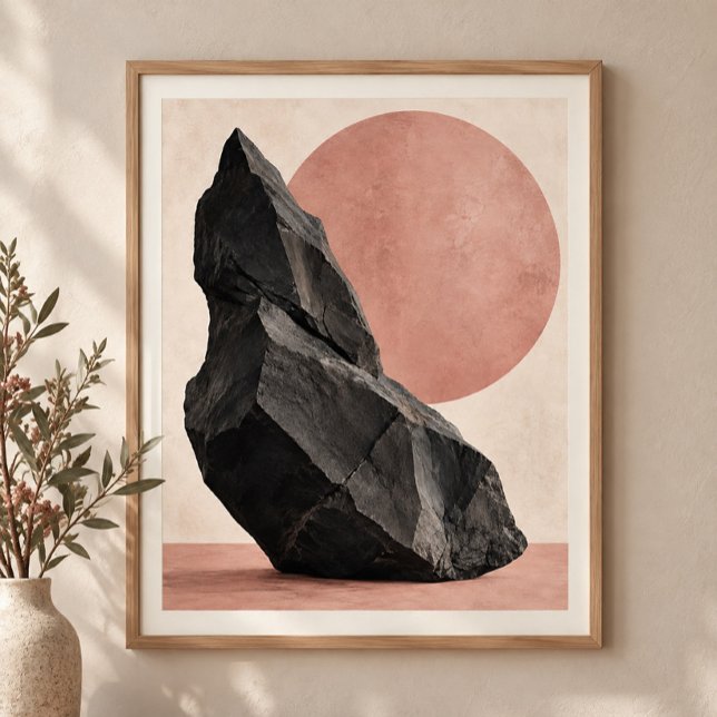 Basalt und Rose Kunstprint Poster (Styled display of Basalt and Rose Art Print. Frame, mat and furnishings shown for illustration; select framing options separately.)