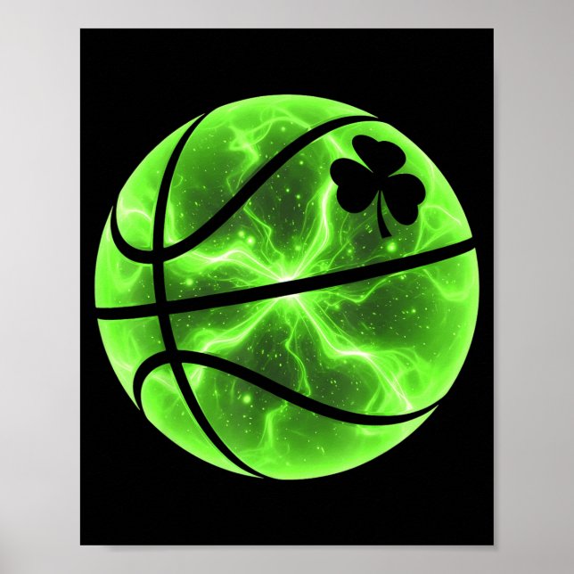 Basball Shamrock Glücksklee Irischer St. Patricks Poster (Vorne)