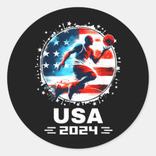Basball USA Flying Bisonrel 2024 Basball USA Team Runder Aufkleber