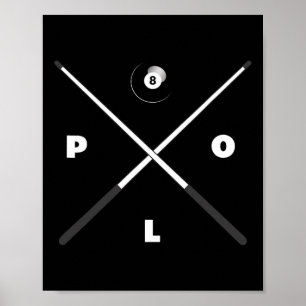 Basbo Mens UniKids Clic Fit Black Billiards Pool Poster