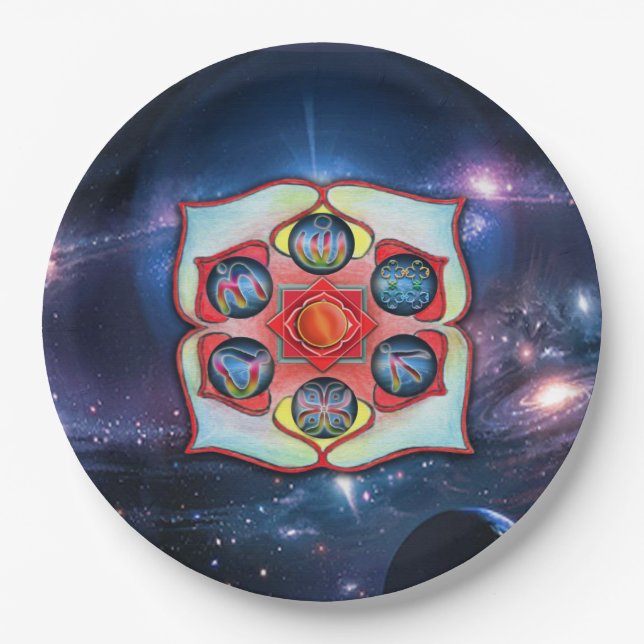 Base Chakra Pappteller (Vorderseite)