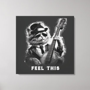 *~* Base Guitar CAT AP91 Stretched Canvas Print Leinwanddruck