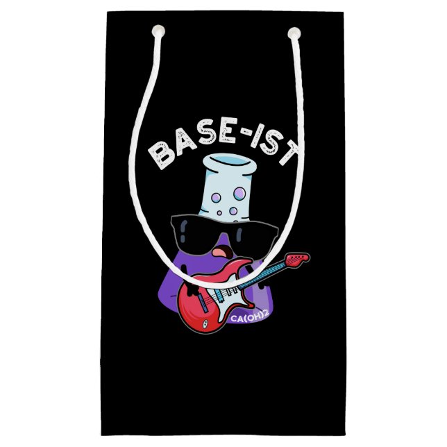 Base-ist Funny Chemistry Pun Dark BG Kleine Geschenktüte (Vorderseite)
