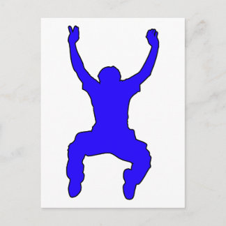 BASE-Jumper-Silhouette: Kostenloser Sprung Postkarte