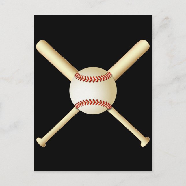 BASEBALBATTE UND BALL POSTKARTE (Vorderseite)