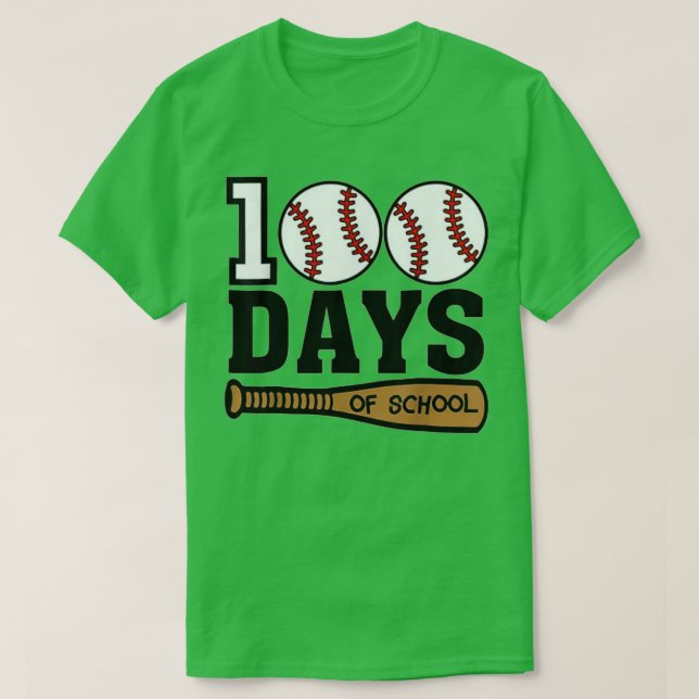 Baseball 100 Tage der Schule glücklich 100. Tag Le T-Shirt (Design vorne)