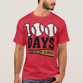 Baseball 100 Tage der Schule glücklich 100. Tag Le T-Shirt