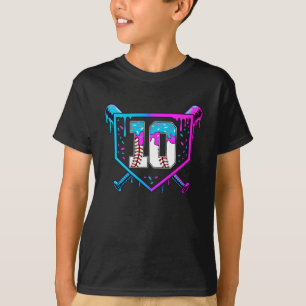 Baseball 10. Geburtstag Eiscreme Tropfen 10 Jahre T-Shirt