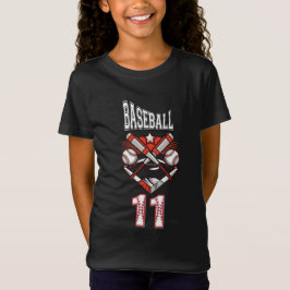 Baseball 11 Logo – Crossed Bats and Baseball T-Shirt