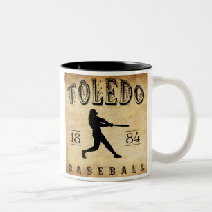 Baseball 1884 Toledos Ohio Zweifarbige Tasse