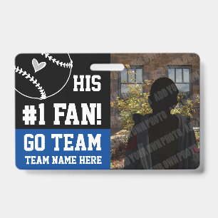 Baseball #1 Fanteam Name und Player Blue Ausweis