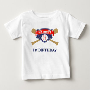 Baseball 1. Geburtstag Party Baby T-shirt