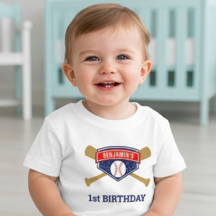 Baseball 1. Geburtstag Party Baby T-shirt