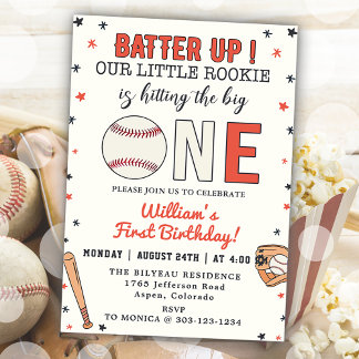 Baseball 1. Geburtstag Party Batter Up Einladung