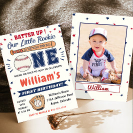 Baseball 1. Geburtstag Party Batter Up Einladung