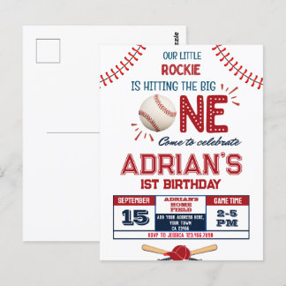 Baseball-1. Geburtstagsjunge Postkarte