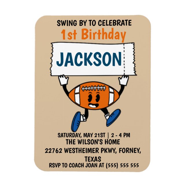 Baseball 1. Geburtstagssportthema Magnet (Vertikal)