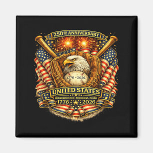 Baseball 250 Jahre 1776-2026 250. Geburtstag 4. Magnet