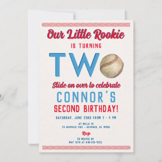 baseball 2. Geburtstag gedruckt oder digital Einladung