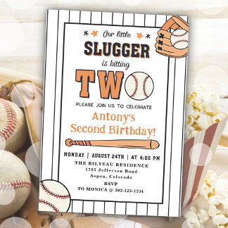 Baseball 2. Geburtstag Vintages Rookie-Party Einladung