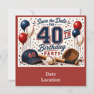 Baseball 40. Geburtstagsfeier  Einladung