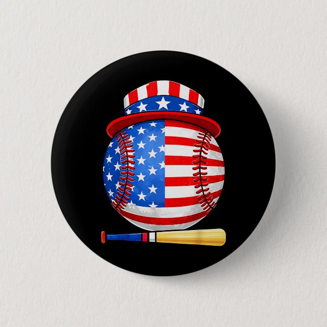 Baseball 4. Juli 250 Jahre Freiheit USA Button (Vorderseite)