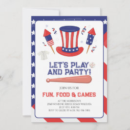 Baseball 4. Juli-Party Einladung