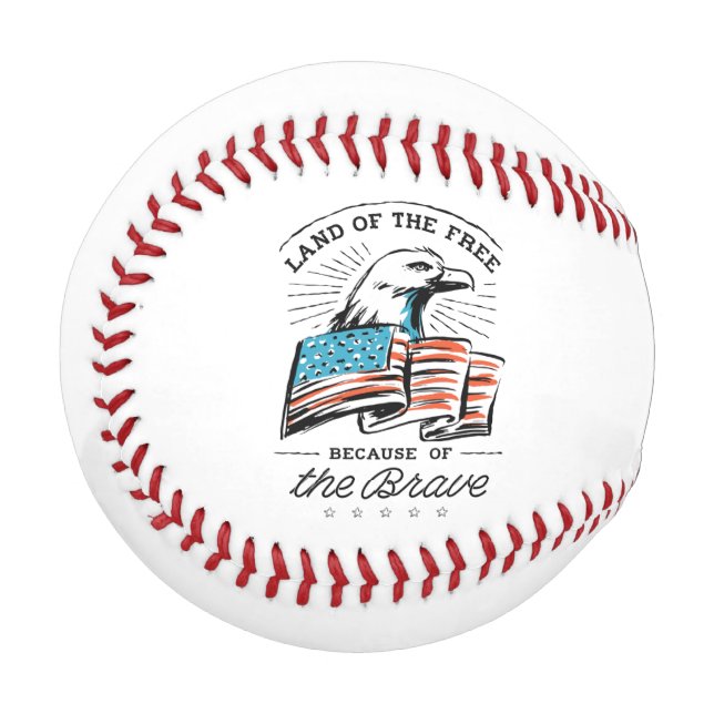 Baseball 4. Juli Unabhängigkeitstag Amerika-Flagge (Vorderseite Links)