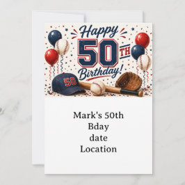 Baseball 50. Geburtstag  Einladung