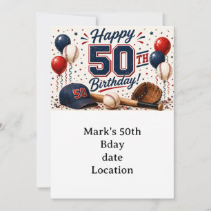 Baseball 50. Geburtstag  Einladung