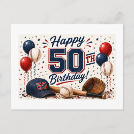 Baseball 50. Geburtstag  Postkarte